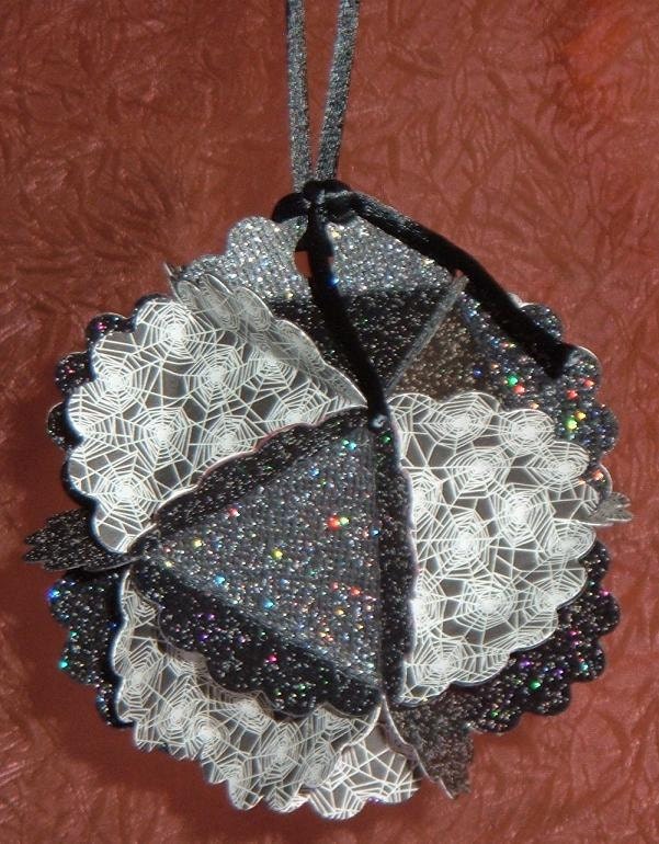 Clearance SALE 3 Paper Ball Ornaments Gothic Halloween - Spiderweb