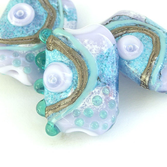 Delight - Handmade Lampwork Glass Bead Set (3) OOAK SRA