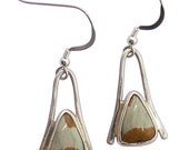 Picture Jasper Earrings Set in Sterling Silver  epjd1596