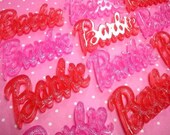 2 Pcs Glittery Red Hot Pink Barbie Decoden Cabochon