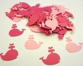 75 Dark And Light Pink Whale Paper Piecing Embellishment Scrapbooking Confetti Cutouts