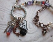 Gemstone Charm Necklace, Semi Precious, Handmade