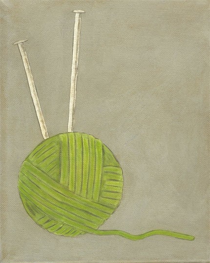 Knitting in Green - PRINT 8x10