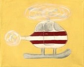 Rescue Helicopter Nursery Art - PRINT 8x10  transportation  vehicle flying