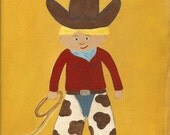 Cowboy Clyde Nursery Art - PRINT - 8x10 - western boy art for children
