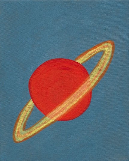 NEW - Saturn - PRINT - 8x10 - solar system planets outer space art for children