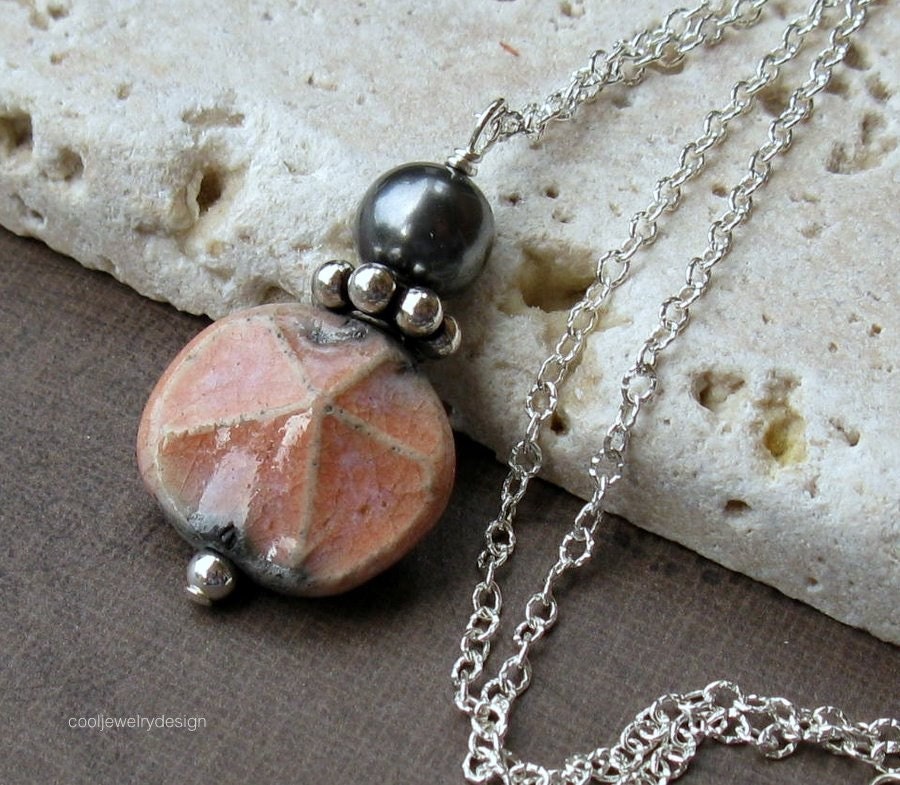 Pink Sand Dollar and Sterling Silver Necklace - Nantucket