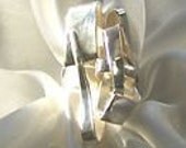 Handmade New Silver Ribbon Ring US Size 9 1/4  (UK size S)