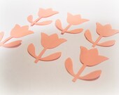 Bright Pink Tulip Flower Die Cuts - 30 Count - 1 inch