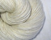 Handspun Yarn Thick and Thin Single Alpaca and German Angora with Sparkle 'Snow Baby'