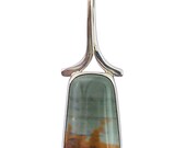 Picture Jasper Pendant Set in Sterling Silver  ppje1439