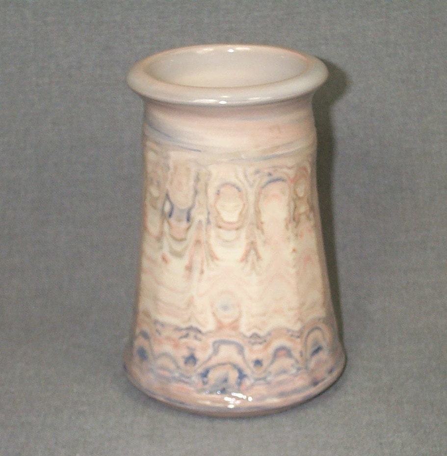 Original Hand Thrown Stoneware spoon pot/ Vase Agateware