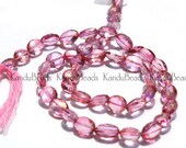 Mystic TOPAZ FACET PINK  oval beads 8x6mm 7inch strand 32 carat
