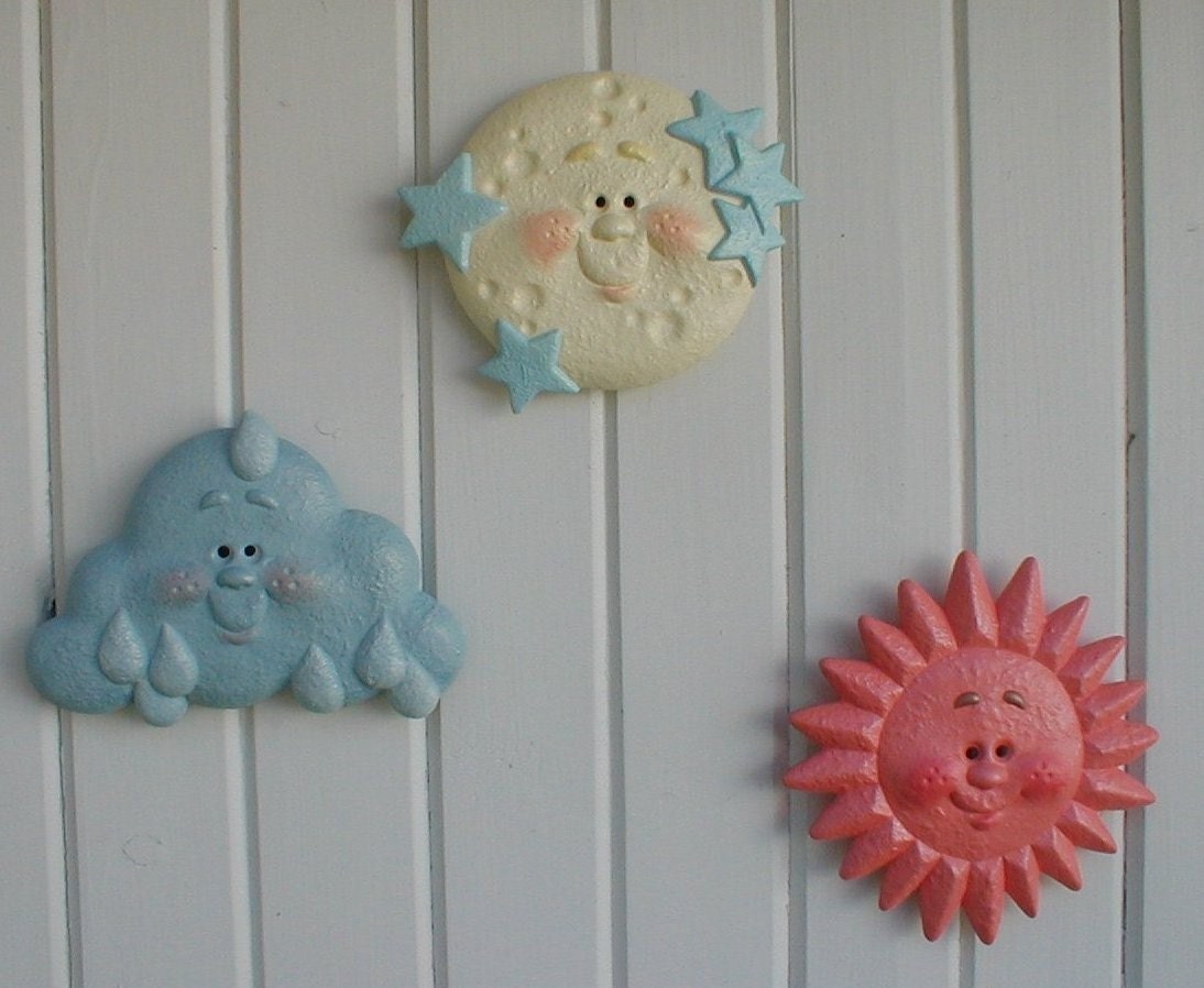 Babies Room Decor Sun Moon Cloud Cute Faces