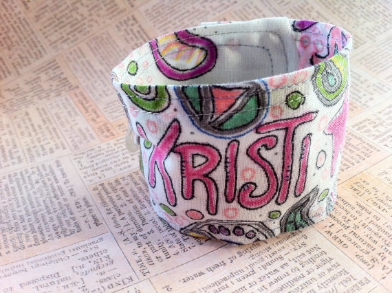 Custom Personalized Wrist Cuff, Colorful Unique One of a Kind Art Jewelry by Everyday Bohemian on Etsy.