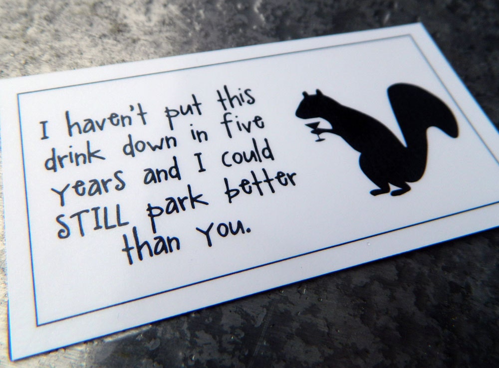 8 laminated bad parking mini notes - drunken squirrel (WG210 )
