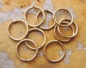 6 Antique Gold Patina 11.5mm 16 Gauge Open Jumprings -  Trinity Brass Co.  LOW SHIPPING