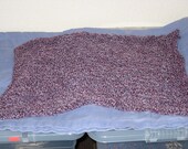 Hand Knitted Mauve Baby Blanket - UK Seller