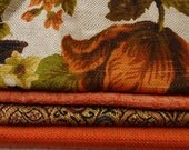 4 woven fabric pieces - earth mix