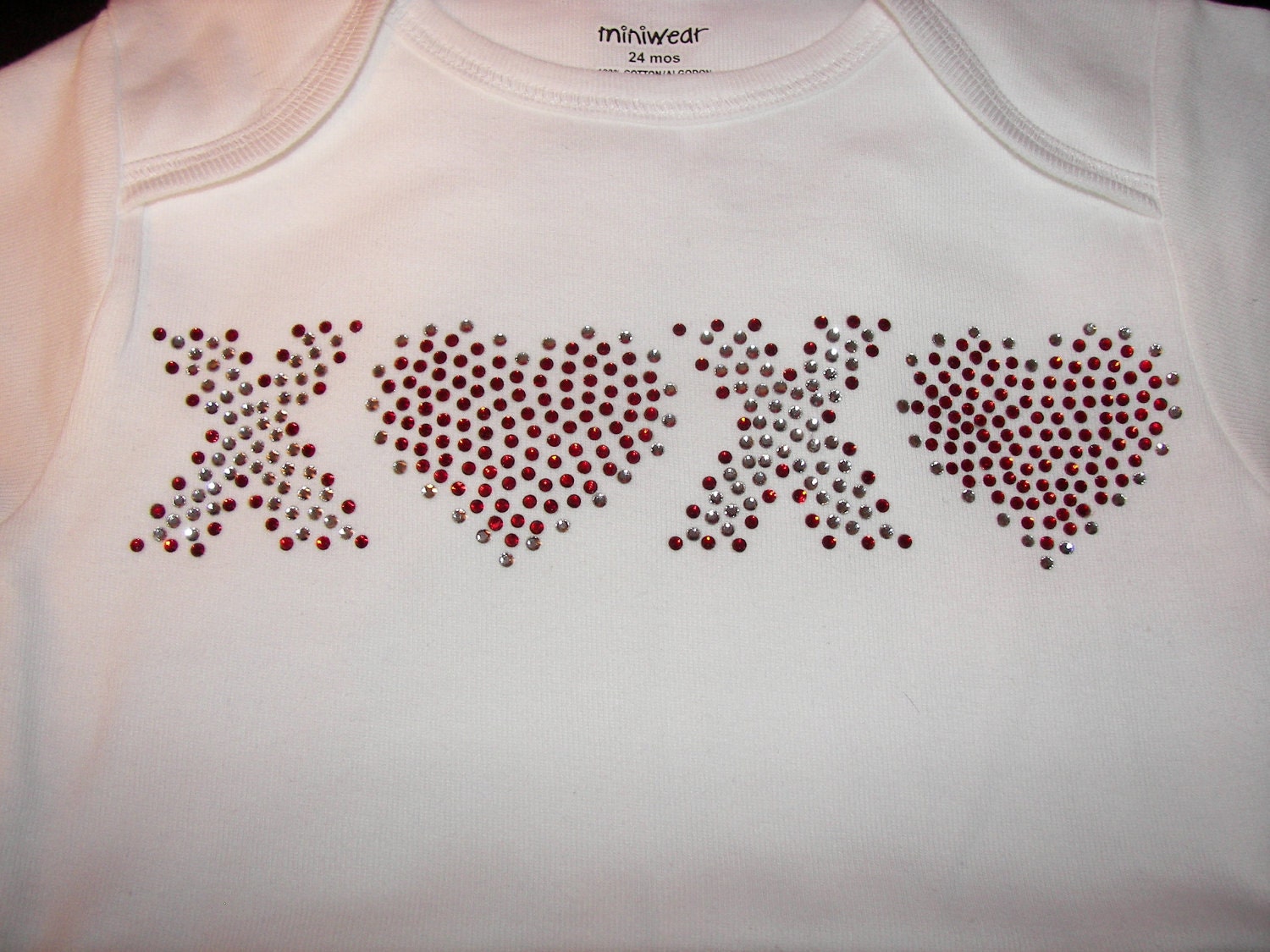 Love and Kisses BLING Shirt or Onesie--Lots of Valentines Sparkles