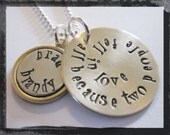 Personalized Jewelry - Wedding Jewelry - Handstamped in Mixed Metals