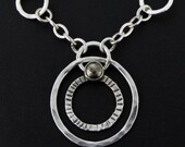Silver and Gemstone Pendant Necklace, Pyrite - FREE shipping