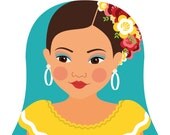 Venezuelan Dancer Matryoshka 5x7 Art Print