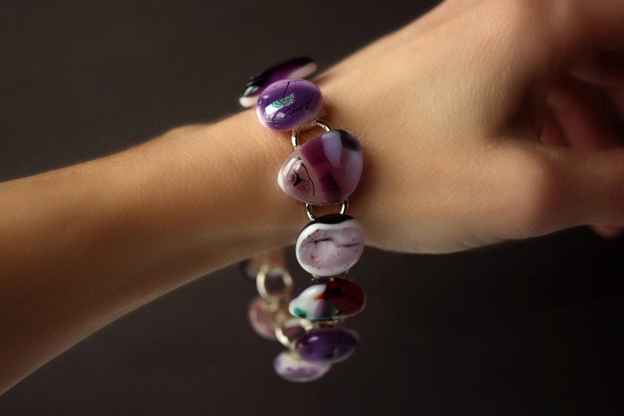 Bracelet Fused Glass - Lavender Expressions