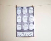 kitchen poster art - how to cook grains cheat sheet