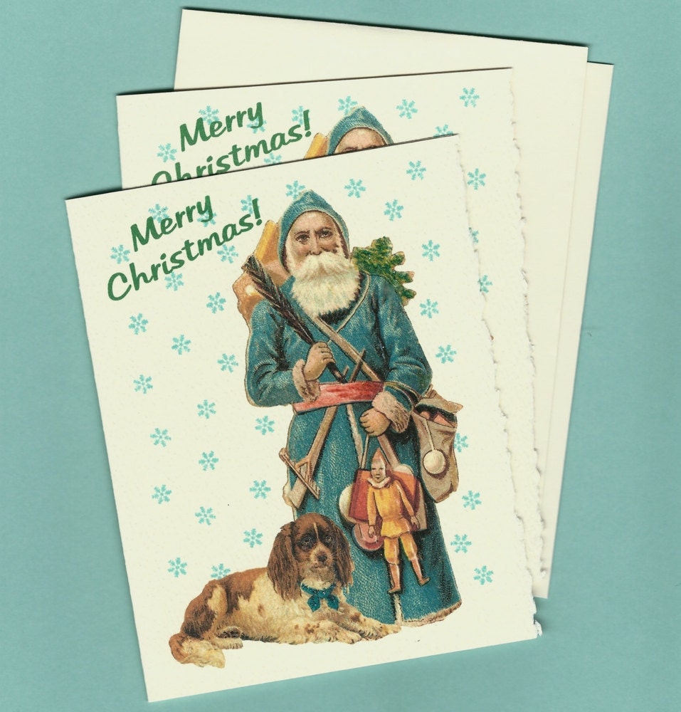 Christmas Sale - Christmas Cards, Vintage Style, set of 2 - 50% off