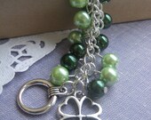 Clustered bracelet shamrock green charm