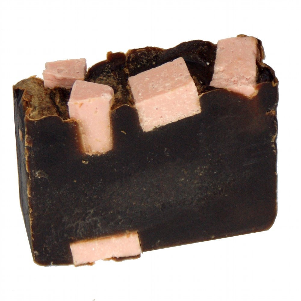 Handmade Goat Milk Soap with Shea Butter - Raspberry Truffle Scented Goat Milk Soap - Cold Process Chocolate Soap for Valentine's Day