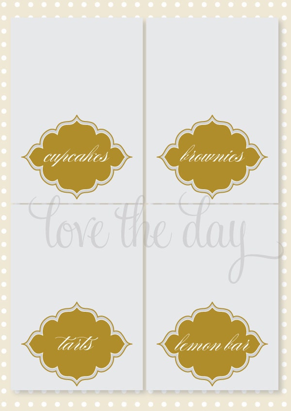New Year PRINTABLE Custom DIY Food Tent Cards by Love The Day Il_170x135
