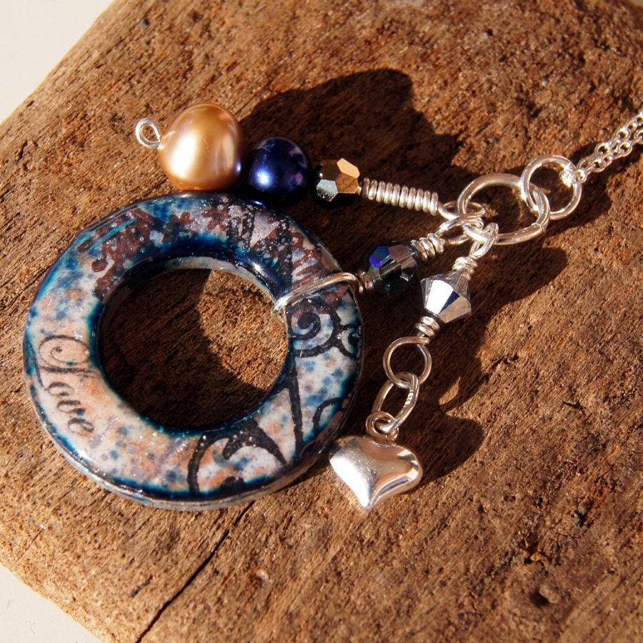 Love Necklace Circles of Inspiration 'Love' Charm Necklace One of a Kind