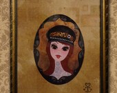 Framed Print BLACK HEART by Megan Besmirched -free shipping- big eyed art