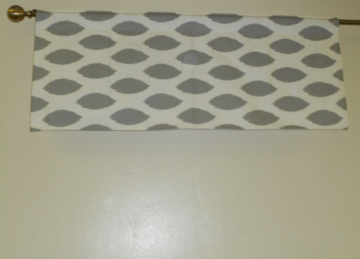 Reserved 2 Window curtain valances Chipper ikat storm gray, sizes made to order