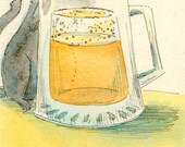 Original ACEO Painting -- Loves my beer