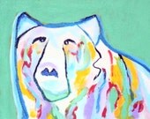 An Abstract Bear painting 8x10 inches