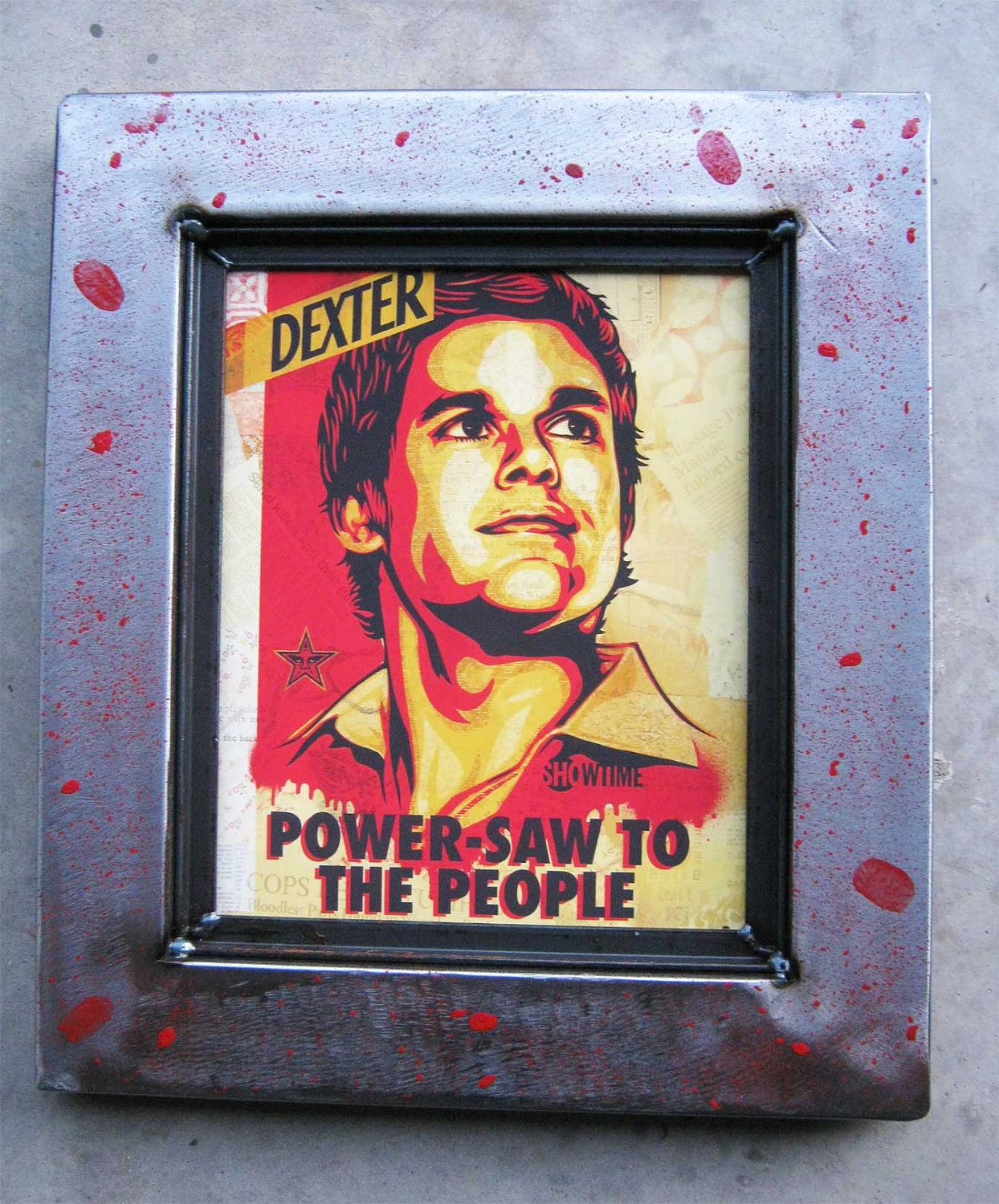 Dexter TV Show Print With Custom Welded Metal Frame