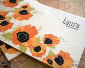 Poppy Personalized Note Cards - Orange Poppies