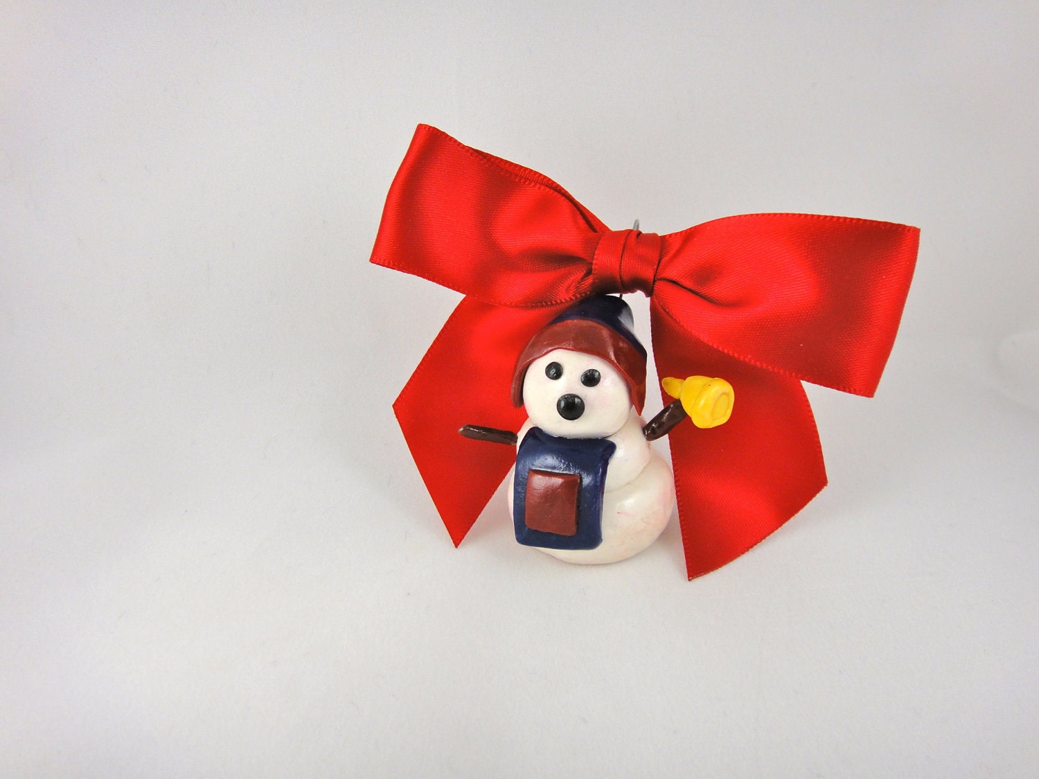 Colonial Snowman Clay Ornament