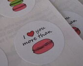 SALE Macaron Sweets Round Sticker Labels for Party Favors or Envelope Closure - Set of 18 Il_170x135