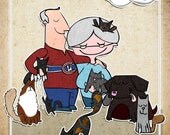 Custom Retro Modern Portrait of YOUR family
