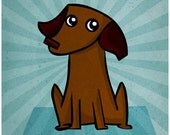 Doggie Dog 1 Print 8.5 x 11 cute cartoon pop art
