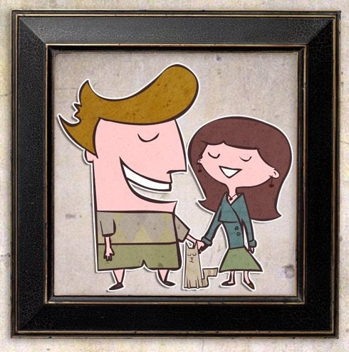 Custom Retro Modern Portrait of YOUR family