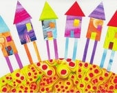 Children Decor Nursery Art Print ( Houses)