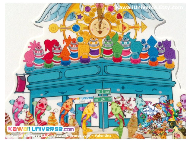 Kawaii Happy New Year 2012 - Vinyl Sticker ( Medium )