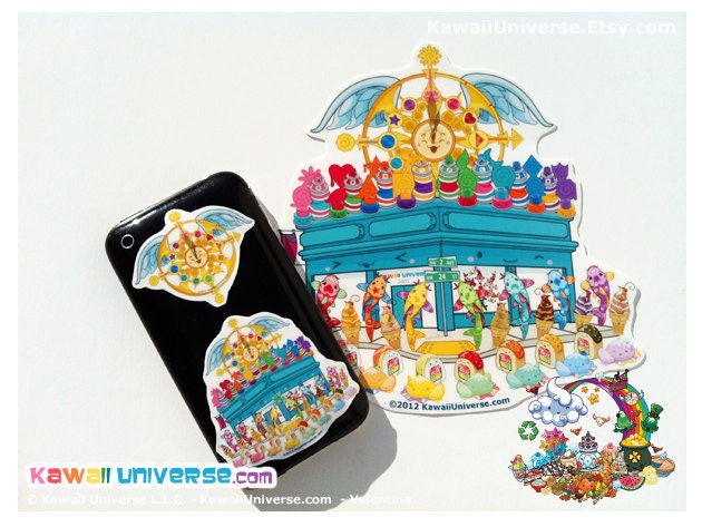 Kawaii Happy New Year 2012 - Vinyl Sticker ( Large )
