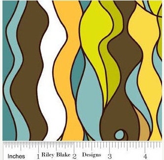 Lola's Posies - Stripes - Blue - Riley Blake - 1 yd