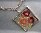Red Hearts Copper Flakes Valentines Necklace by Heidi Urbanski on etsy